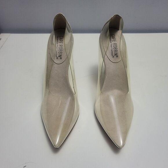 Capes Robbin glass doll clear pointy toe high heel pumps, 8 - Picture 3 of 8